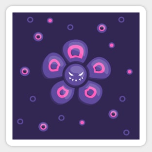 Grinning Evil Flower Sticker